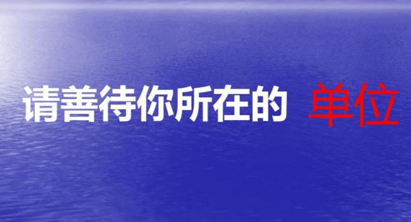 《善待你所在的单位》原文读后感----一起致敬为我们默默扛下所有的单位